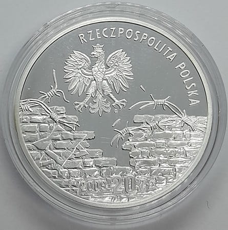 Moneta 20 zł Polacy ratują żydów Sendlerowa 2009 r.