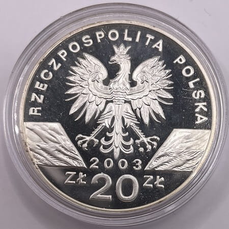 Moneta 20 zł Węgorz europejski 2003
