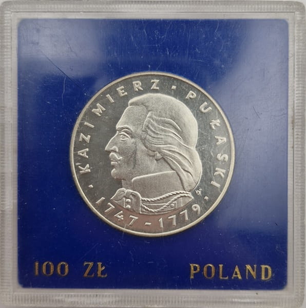 Moneta 100 zł Kazimierz Pułaski 1976