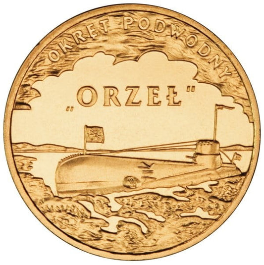 Moneta 2 zł okręt podwodny Orzeł 2012