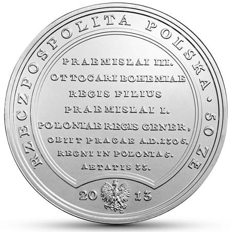 Moneta 50 zł  Wacław II Czeski 2013